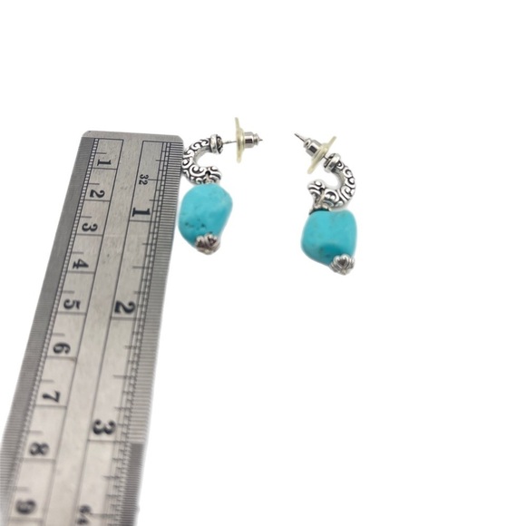 Vintage Signed Brighton Persiana Turquoise Crystal Gray Pearl Long Necklace set. - Picture 11 of 11